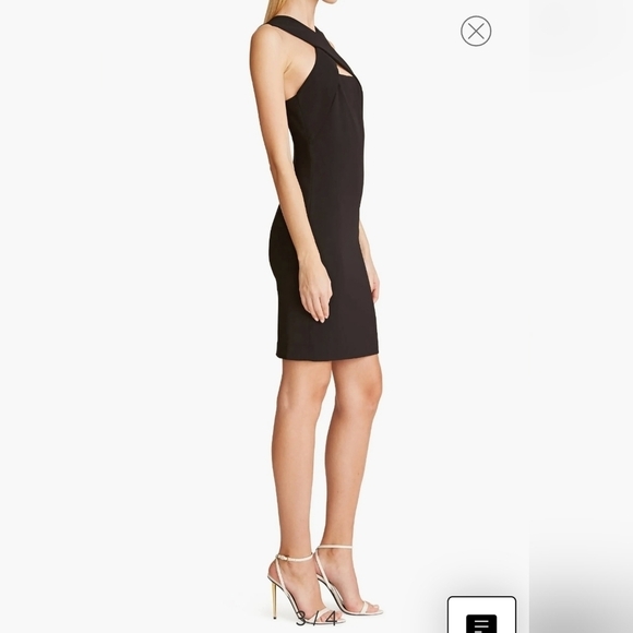 HALSTON EVENING Andie Crossover Neck Cocktail Dress - Picture 4 of 14